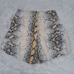PrettyLittleThing Snake Print Faux Leather Shorts Size 2 Small